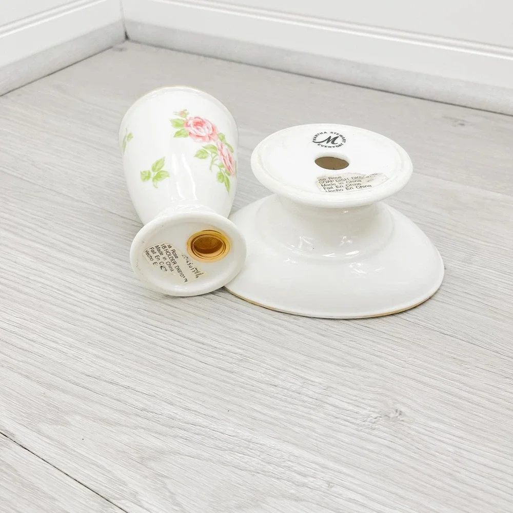 Vintage Floral Ceramic Bathroom Set: Soap Dish‎ & Toothbrush Holder